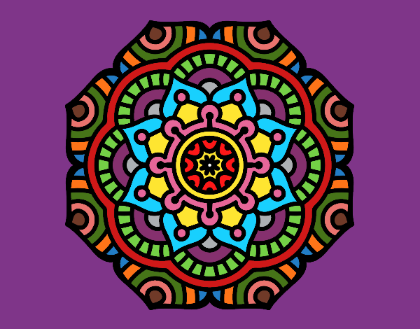Coloring page Mandala conceptual flower painted byKArenLee