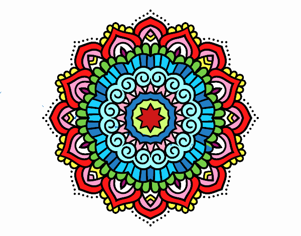Coloring page Mandala decorated star painted byGracesGran