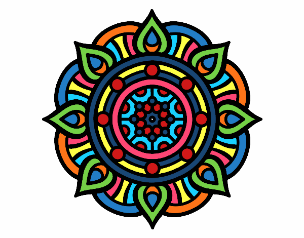 Coloring page Mandala fire points painted bymollyr