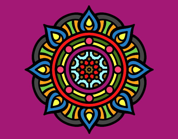 Coloring page Mandala fire points painted byKArenLee