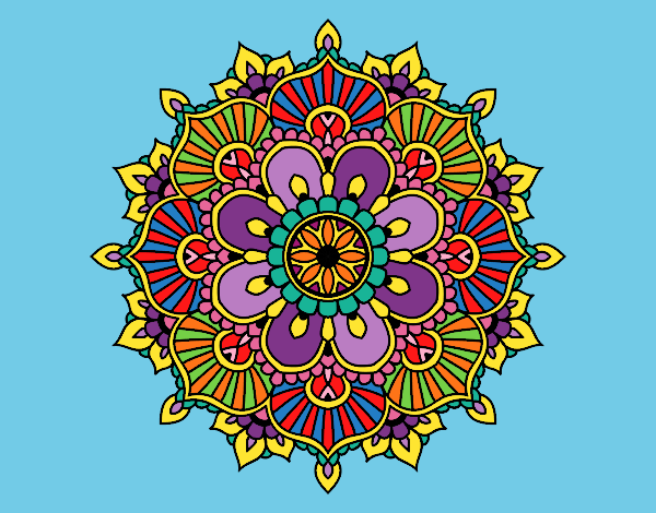 Coloring page Mandala floral flash painted byKArenLee