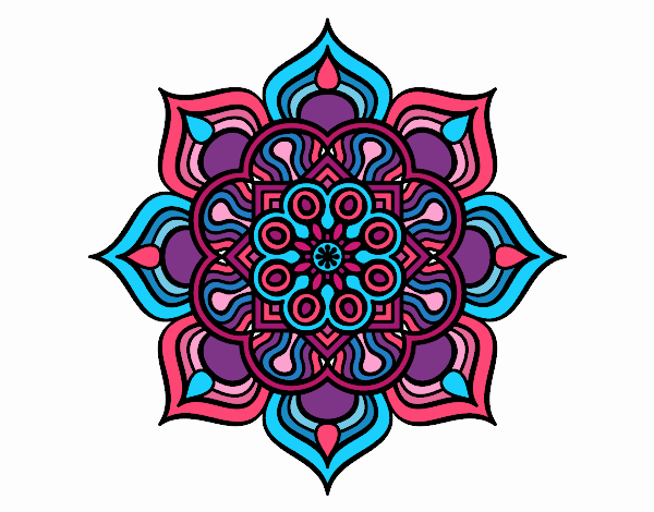 Coloring page Mandala flower of fire painted byCaryAnn