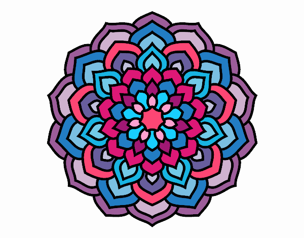 Coloring page Mandala flower petals painted byCaryAnn