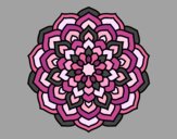 Coloring page Mandala flower petals painted byd33d33