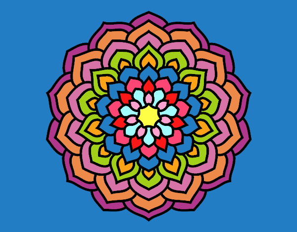 Coloring page Mandala flower petals painted byKArenLee