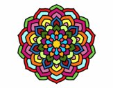 Coloring page Mandala flower petals painted bymollyr