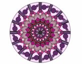 Coloring page Mandala flower with circles painted byd33d33
