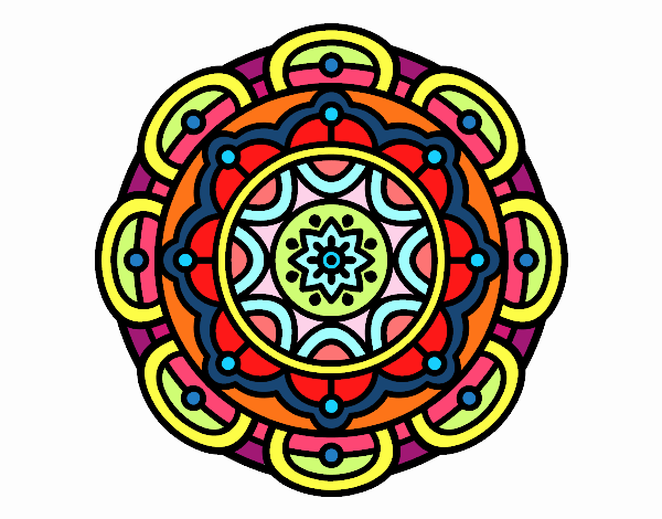 Coloring page Mandala for mental relaxation painted byGracesGran