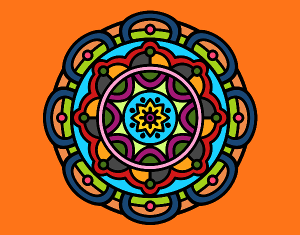 Coloring page Mandala for mental relaxation painted byKArenLee