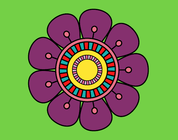 Coloring page Mandala in flower shape painted byKArenLee