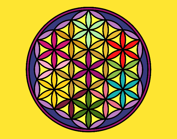 Coloring page Mandala lifebloom painted byKArenLee
