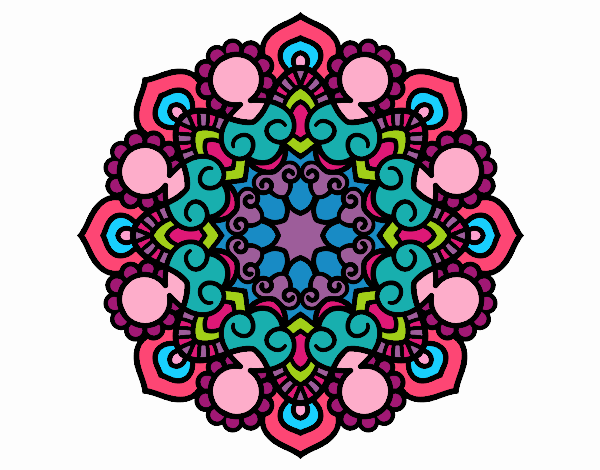 Coloring page Mandala meeting painted byCaryAnn