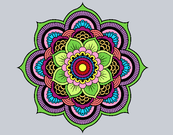 Coloring page Mandala oriental flower painted byKArenLee