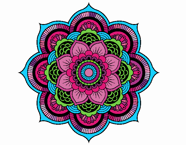 Coloring page Mandala oriental flower painted byCaryAnn