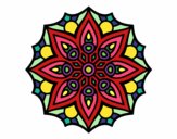 Coloring page Mandala simple symmetry  painted byAnita