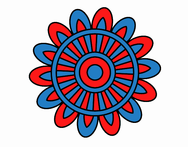 Coloring page Mandala solar painted byCaryAnn