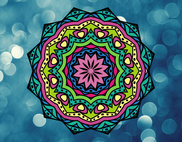Coloring page Mandala with stratum painted byCaryAnn