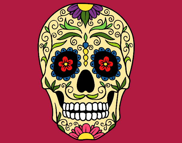 Coloring page Mexican skull painted byKArenLee
