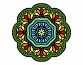 Coloring page modernist mosaic mandala painted byd33d33