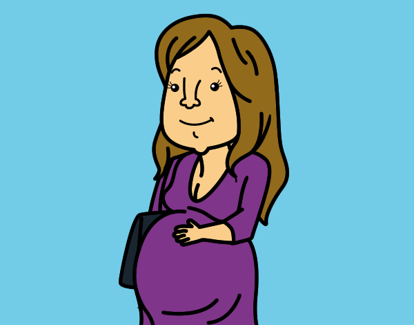 Coloring page Pregnant woman painted byKArenLee