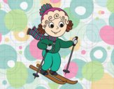 Coloring page Skier Girl painted byCaryAnn