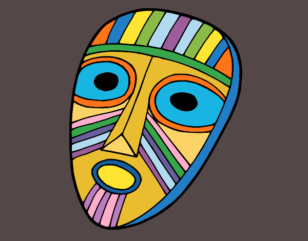 Coloring page Surprised mask painted byKArenLee