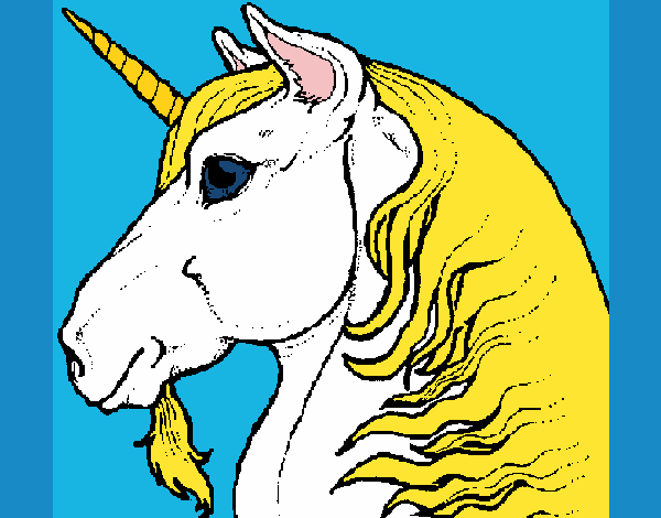 Coloring page Unicorn head painted byKArenLee