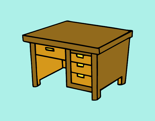 Coloring page Writing desk painted byKArenLee