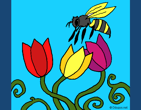 Coloring page Bee painted byKArenLee