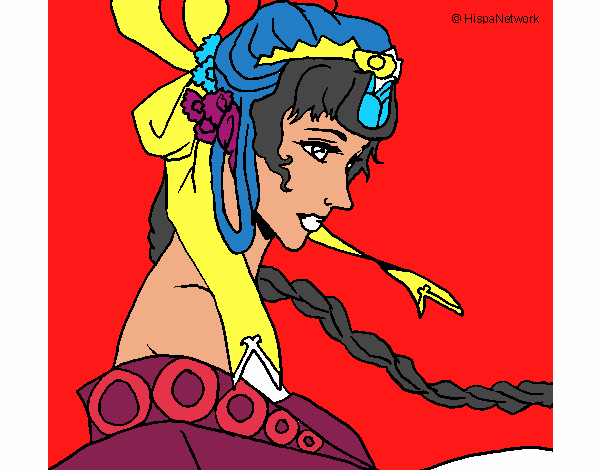 Coloring page Chinese princess painted byJennifer 