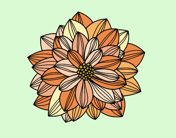 Coloring page Dahlia flower painted byneidamac