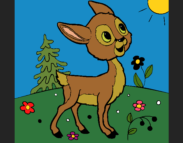Coloring page Fawn painted byKArenLee