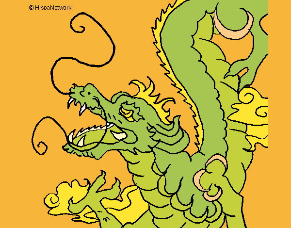 Coloring page Japanese dragon painted byKArenLee