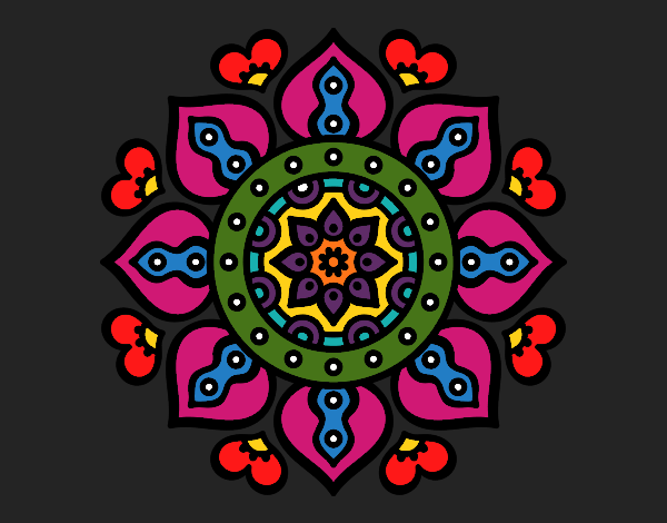 Coloring page Mandala arabic hearts painted byKArenLee