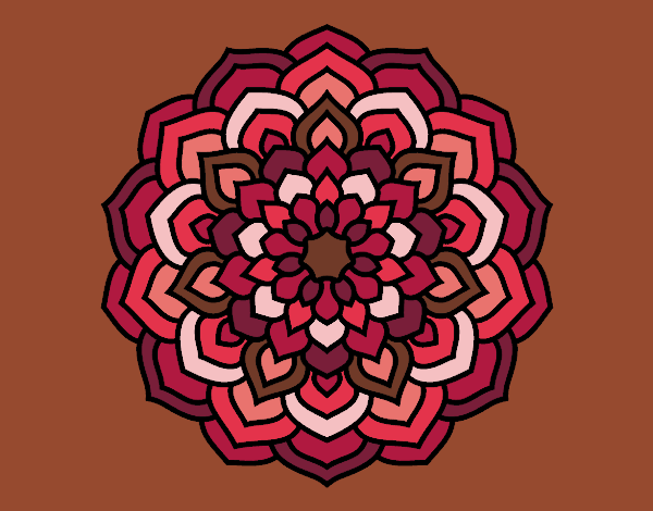 Coloring page Mandala flower petals painted byneidamac