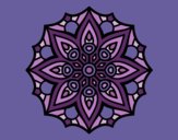 Coloring page Mandala simple symmetry  painted byneidamac