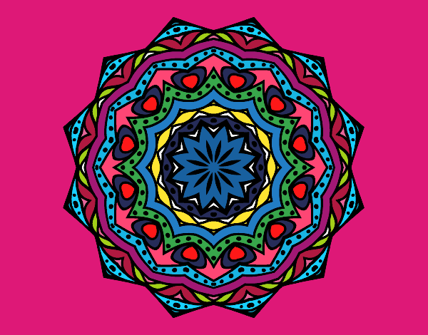 Coloring page Mandala with stratum painted byKArenLee