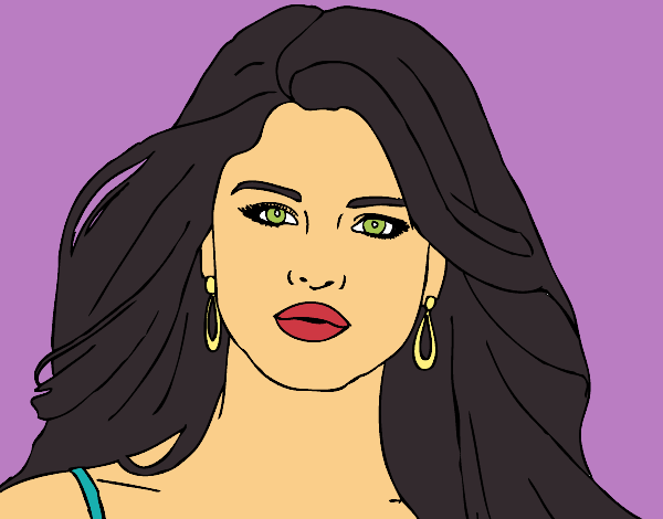 Coloring page Selena Gomez foreground painted byKArenLee