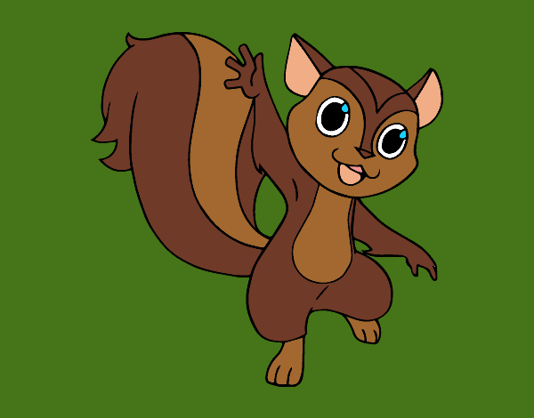 Coloring page Squirrel greeting painted byKArenLee