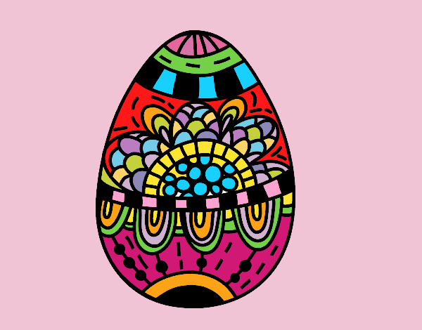 Coloring page  A floral easter egg painted byKArenLee