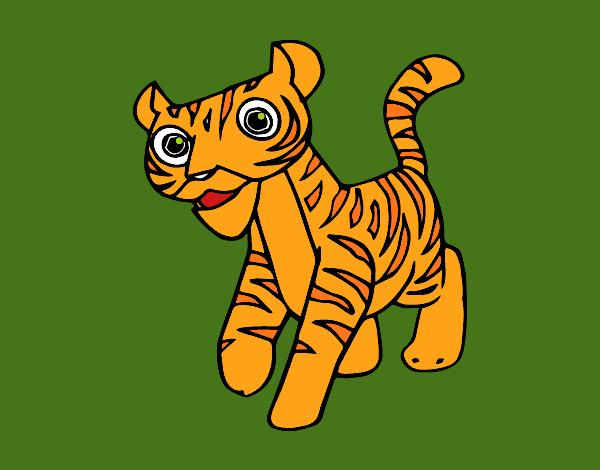 Coloring page A tiger painted byKArenLee