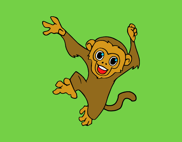 Coloring page Baby capuchin monkey painted byKArenLee