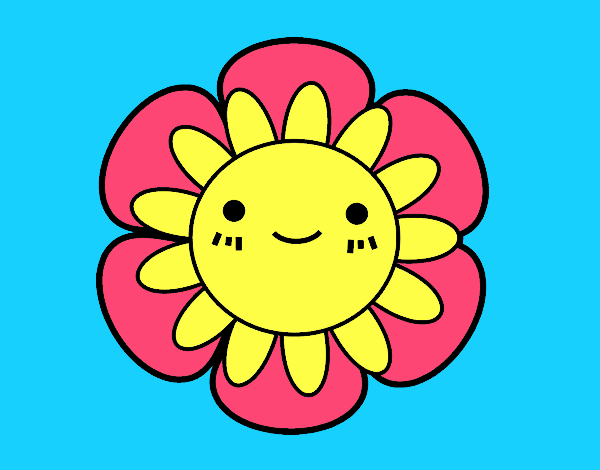 Coloring page Childish flower painted byJennifer 