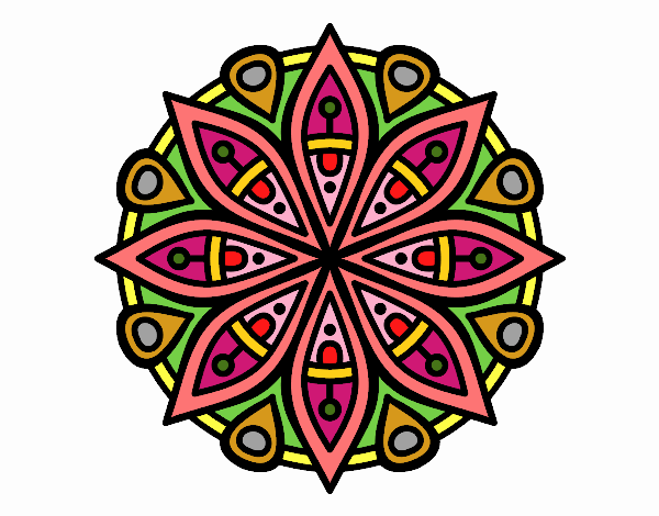 Coloring page Mandala for the concentration painted byponee59