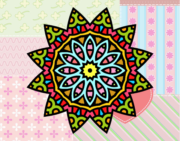 Coloring page Mandala star painted byponee59