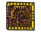 Coloring page Maya symbol painted byKArenLee