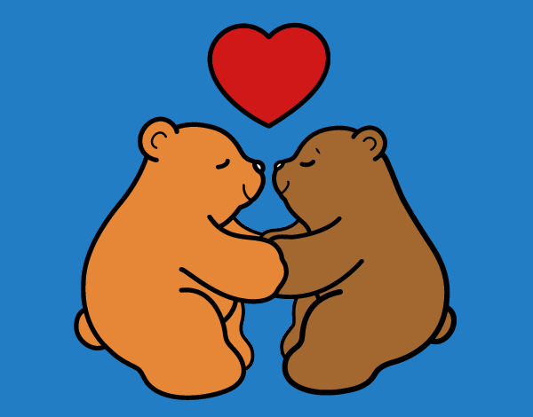Coloring page Polar Bears in love painted byJennifer 