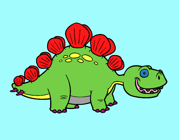 Coloring page The Stegosaurus painted byponee59