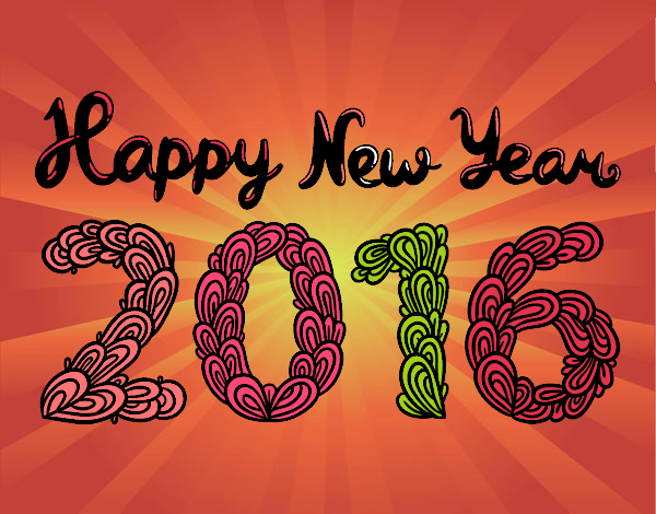Coloring page Happy New Year 2016 painted byvaishu