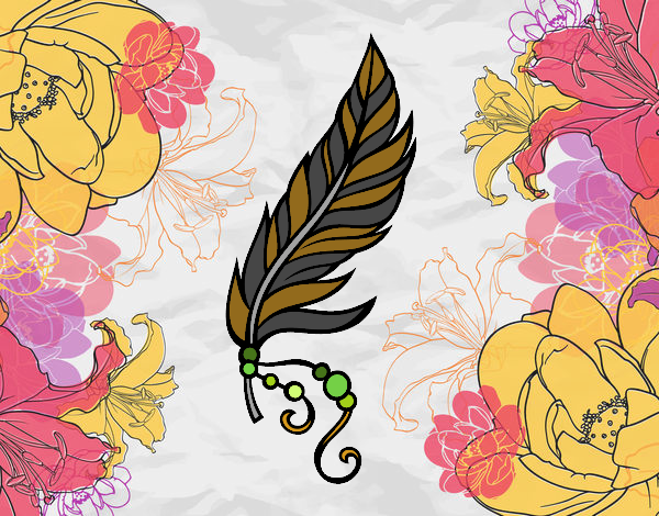 Coloring page Apache feather painted bySearlait